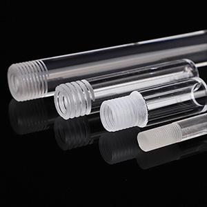 UV-transparent threaded quartz tube for volatile chemical storage
